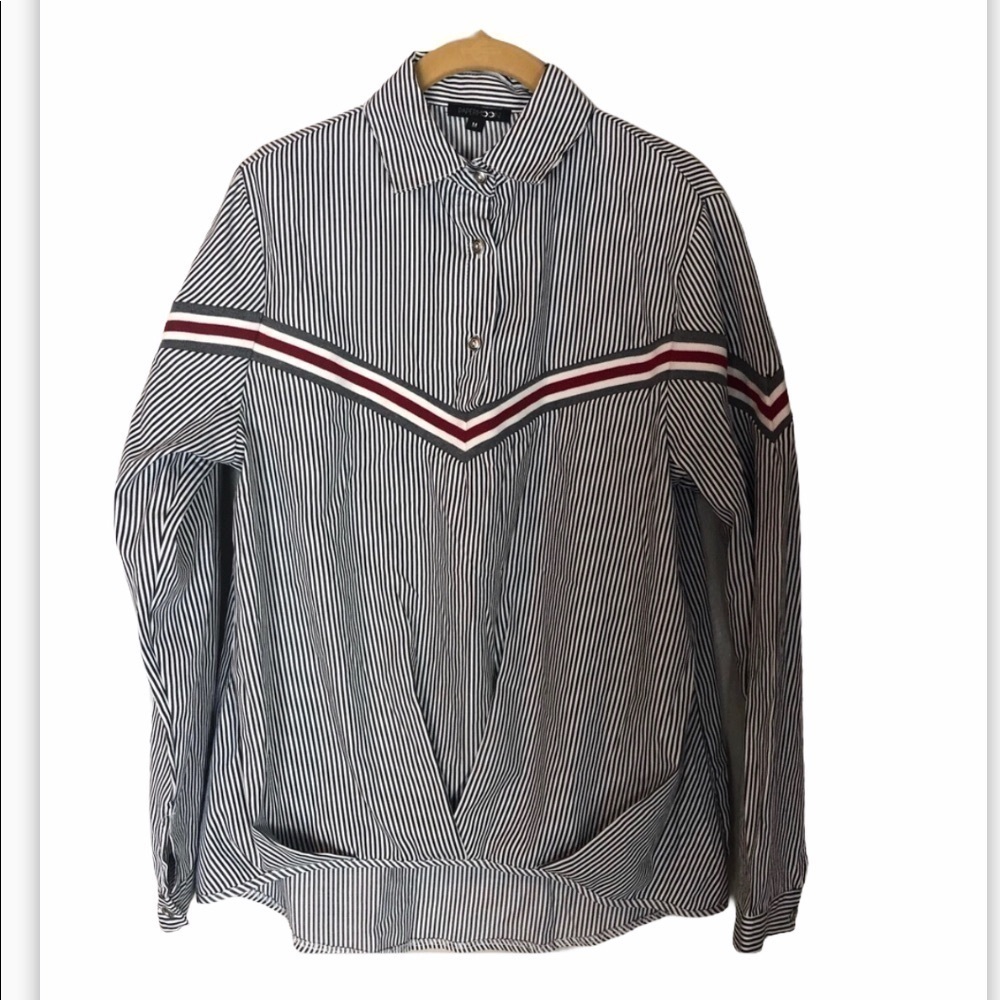 PAPERMOON STITCH FIX Stripe Pintucked Blouse